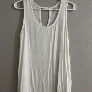 White sleeveless top